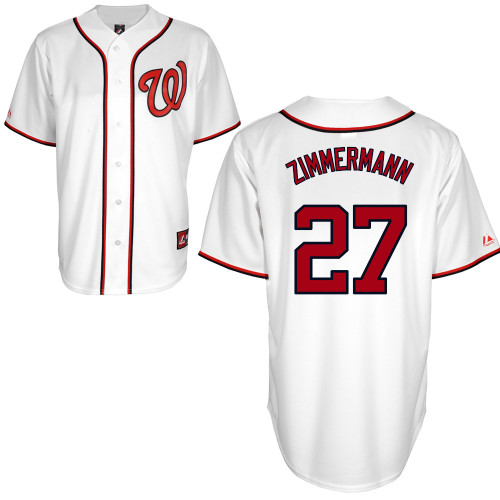 Jordan Zimmermann #27 mlb Jersey-Washington Nationals Women's Authentic Home White Cool Base Baseball Jersey